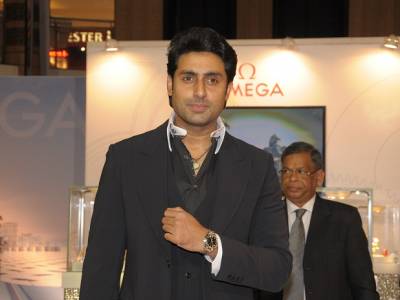 Abhishek Bachchan falgs-off Omega Co-axial exhibition