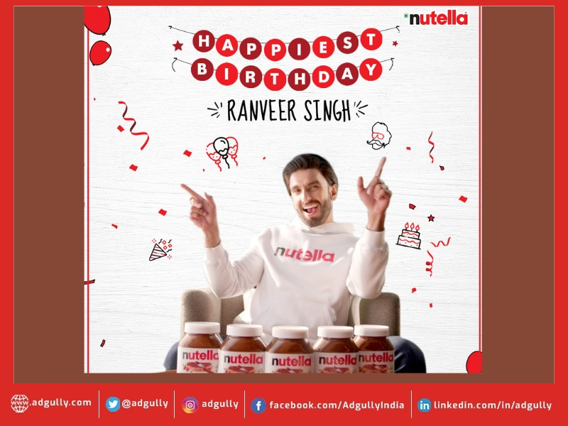Nutella Celebrates Brand Endorser Ranveer Singh's Birthday